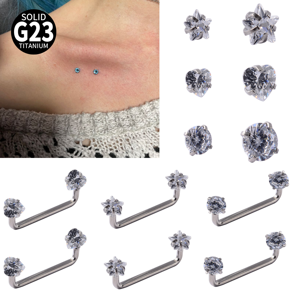 Body Jewelry Implant Grade Titanium - Barres de perçage de Surface microdermique