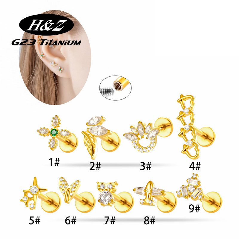 Body Jewelry Implant Grade Titanium - 1 pièce Piercing Labret en Titane