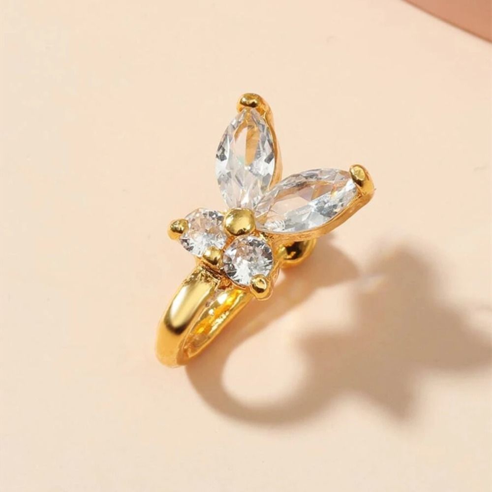 Body Jewelry Ear - Anneau de nez papillon en strass
