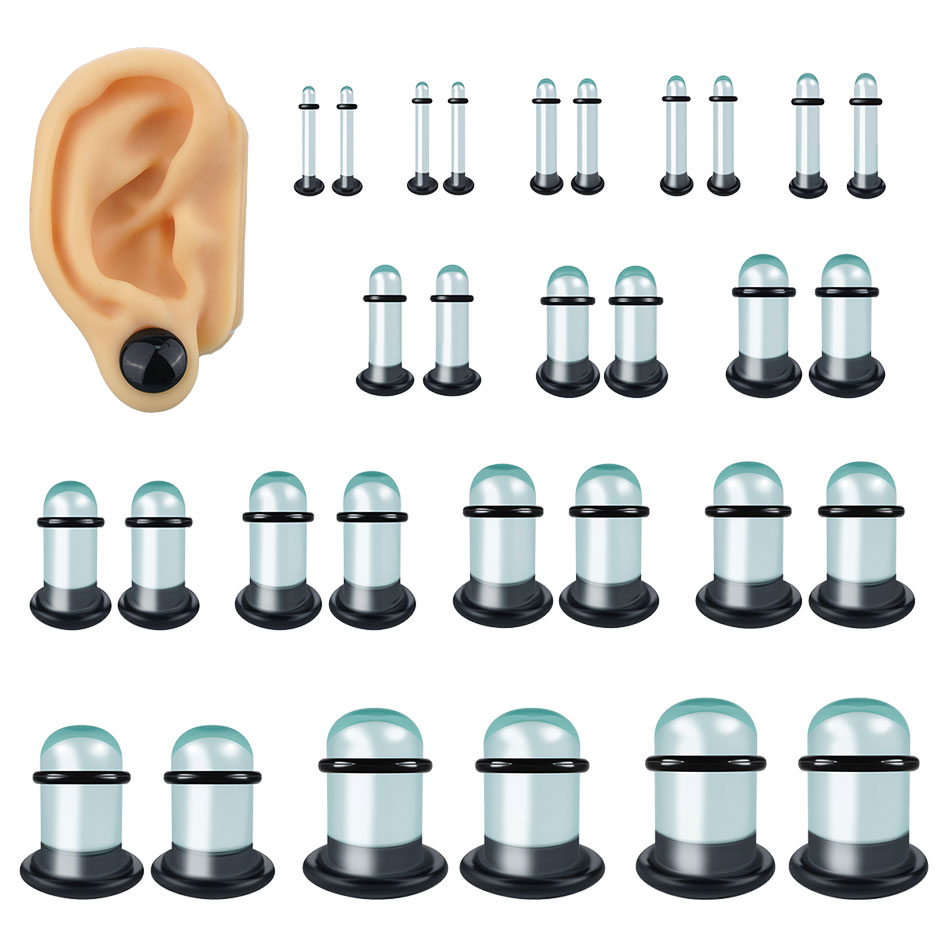Body Jewelry Ear Gauges - Jauges d'oreille en verre, Kit d'étirement,