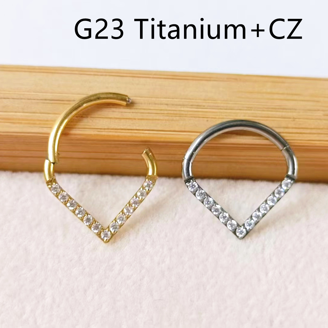 Clicker Ring Seamless - 10 pièces G23 titane F136 CZ