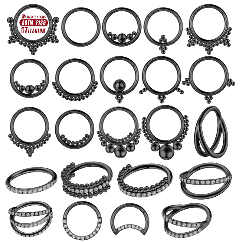 Body Jewelry Implant Grade Titanium - F136 titane Piercing noir nez anneau