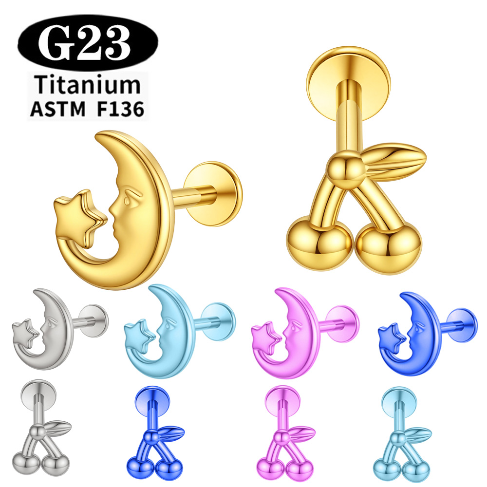 Body Jewelry Implant Grade Titanium - Labret en titane anodisé de qualité