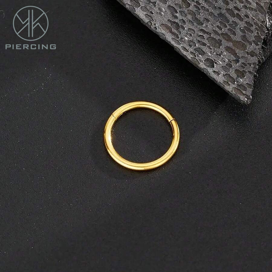1pc 16G / 18G / 20G titane or  - Clicker Ring Seamless avis et prix