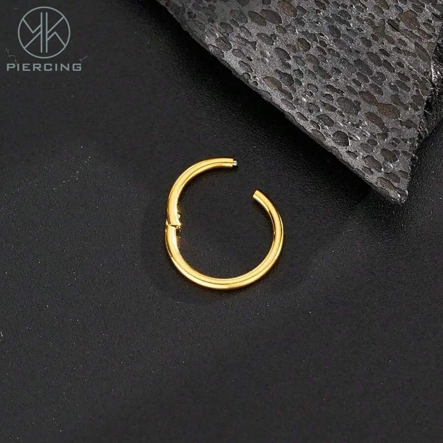 1pc 16G / 18G / 20G titane or  - Clicker Ring Seamless avis et prix