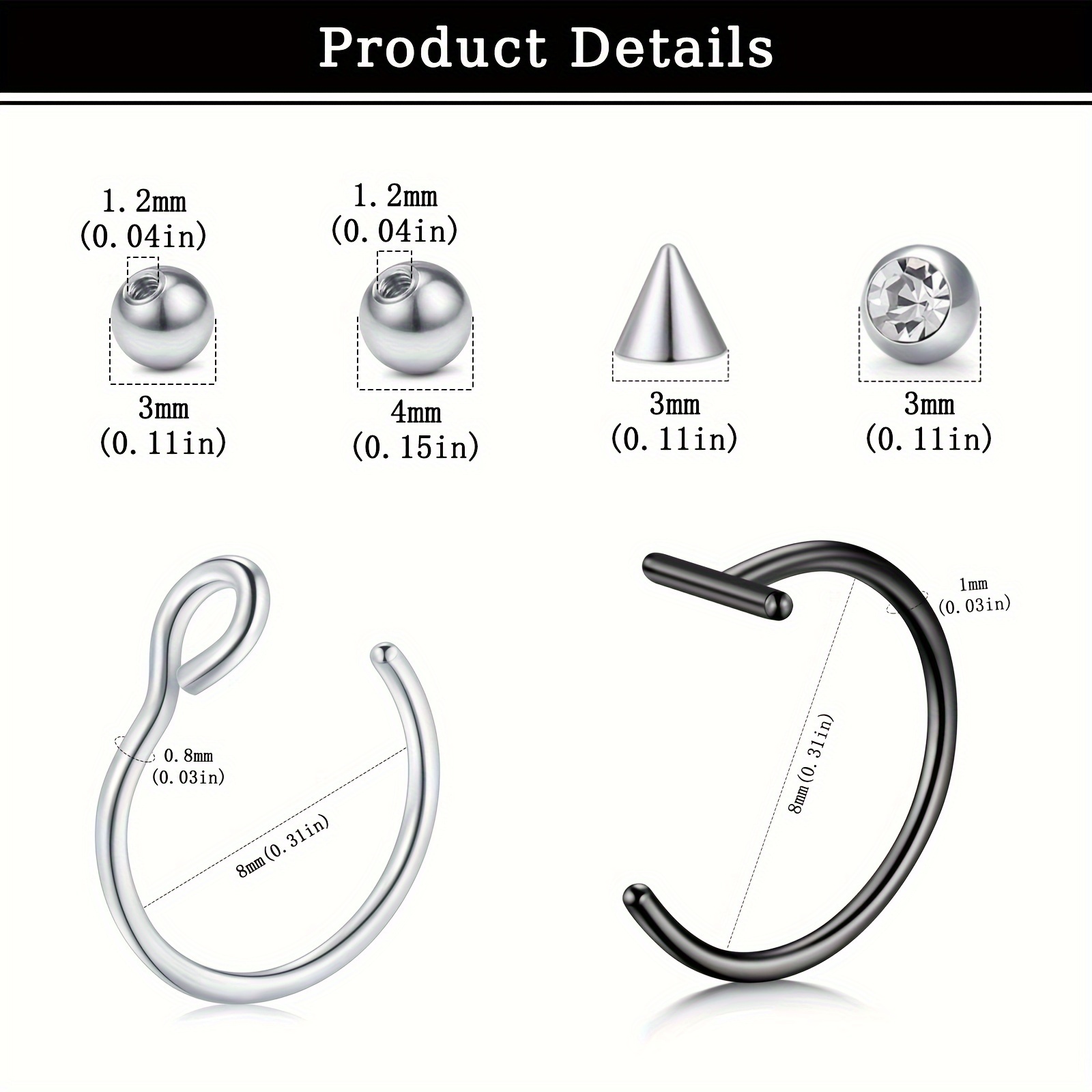 Faux piercings, faux anneaux d - Body Jewelry Ear avis et prix