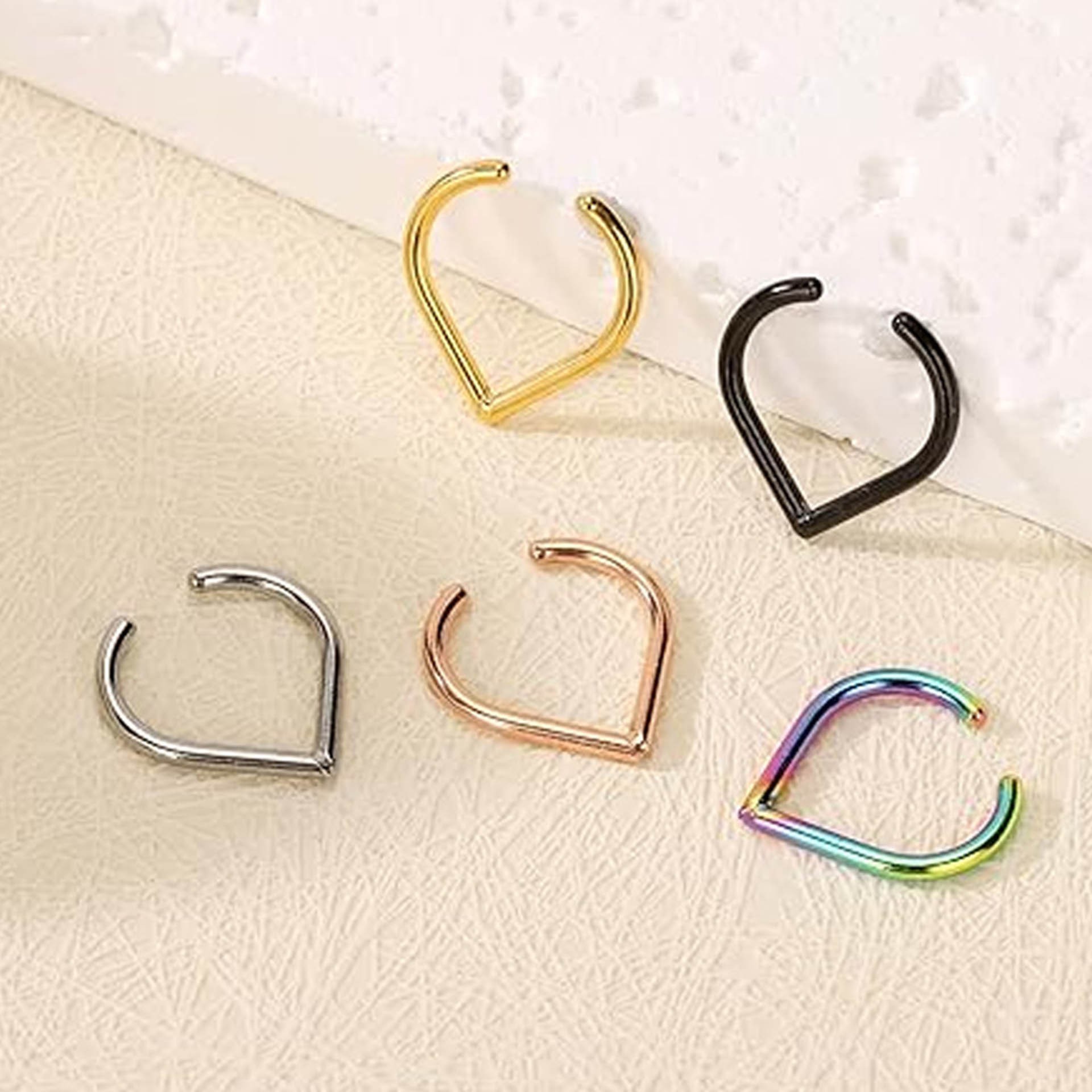 Lot de 5 faux anneaux de nez e - Body Jewelry Ear avis et prix