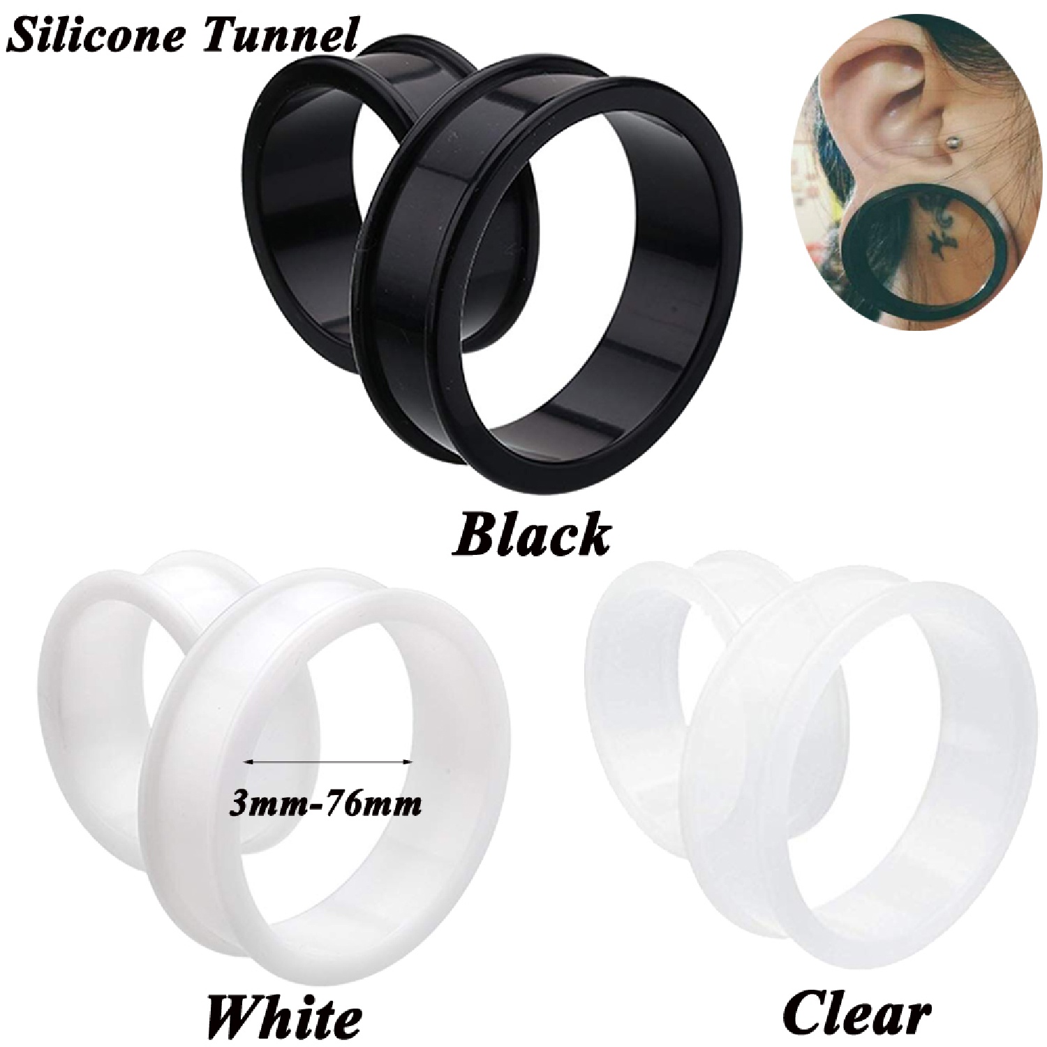 2pcs Supersize Flexible Silico - Body Jewelry Ear Gauges avis et prix