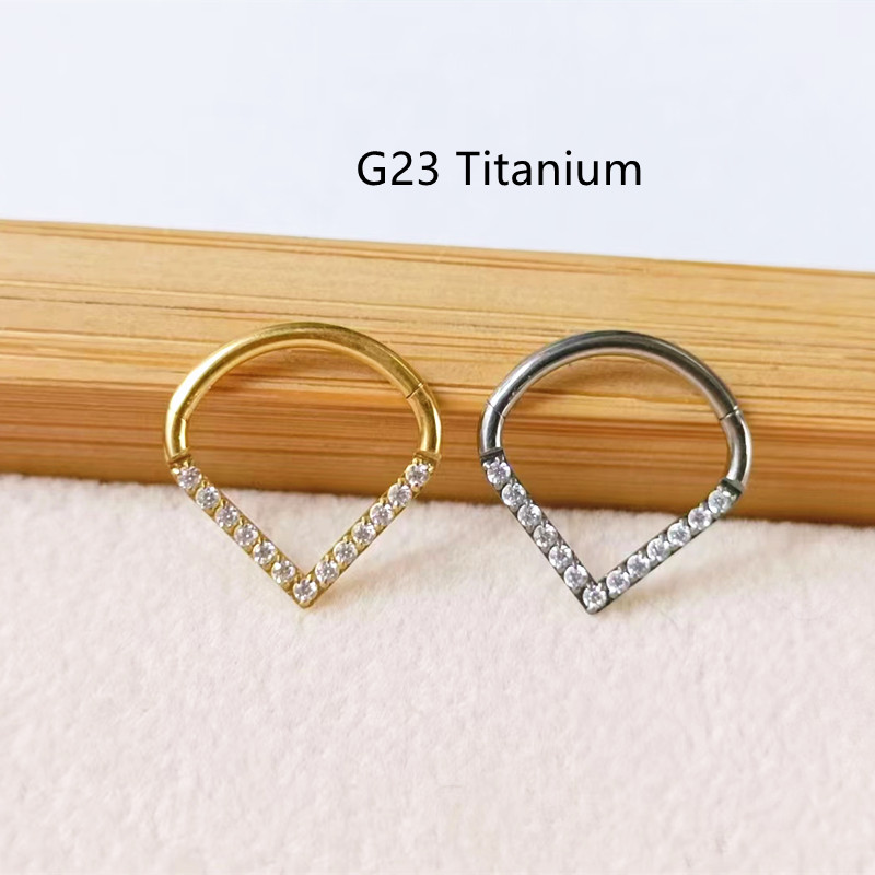 10 pièces G23 titane F136 CZ c - Clicker Ring Seamless avis et prix