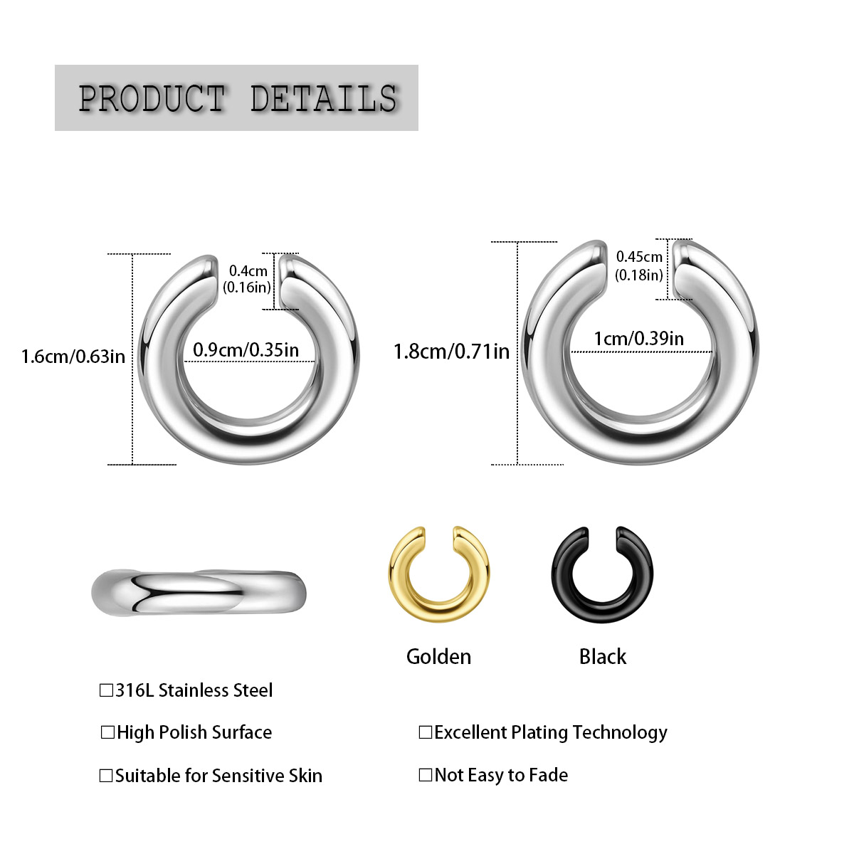 Anneau de nez Non Piercing en  - Body Jewelry Ear avis et prix