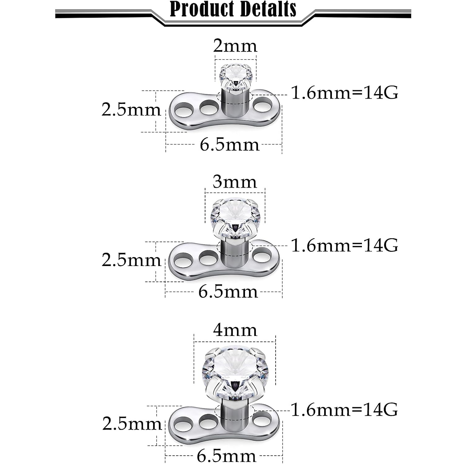 14G G23 Titanium Dermal Pierci - Body Jewelry Implant Grade Titanium avis et prix