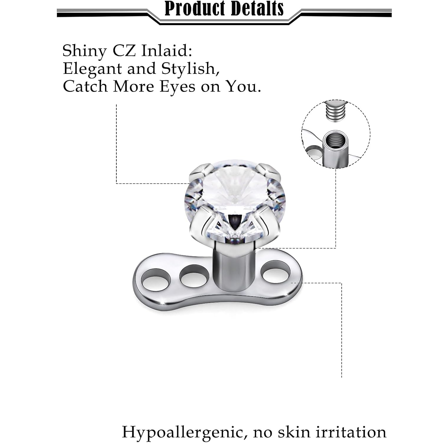 14G G23 Titanium Dermal Pierci - Body Jewelry Implant Grade Titanium avis et prix